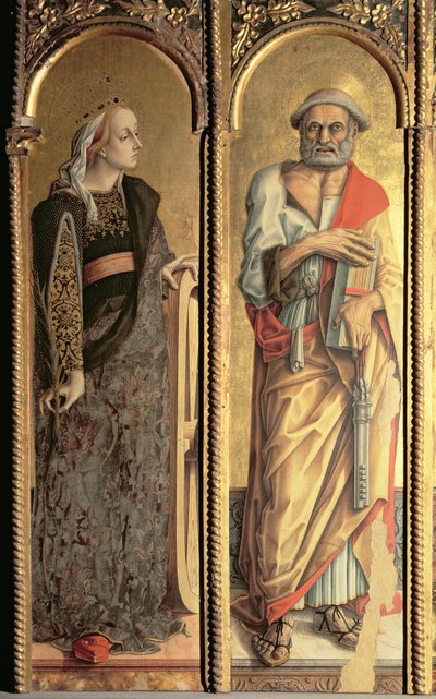 St. Katharina von Alexandria und St. Peter (Detail) von Carlo Crivelli